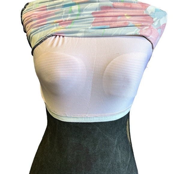 Anne Cole High Neck Tankini Floral Print Ruched Swimsuit Halter Neck Top - Picture 5 of 9